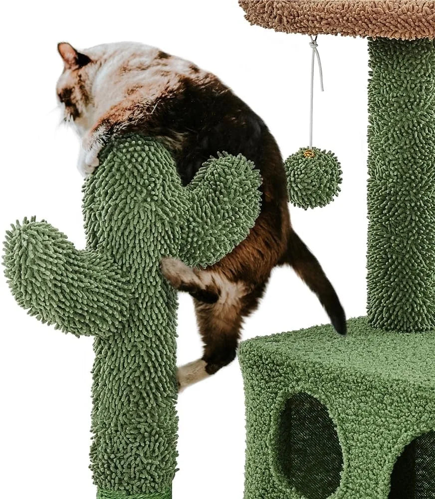 Cat Tower Condo, Scratching Posts, Furniture with Perch, Platform and Ball.