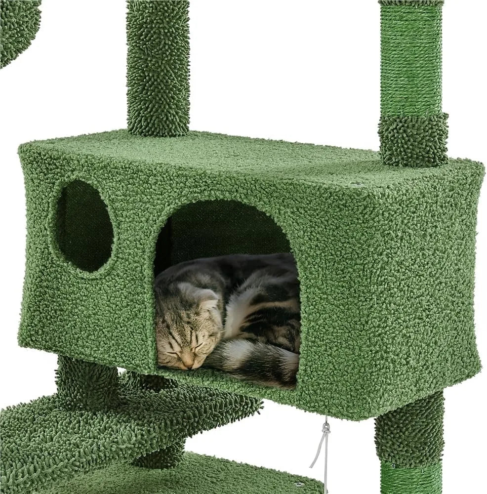 Cat Tower Condo, Scratching Posts, Furniture with Perch, Platform and Ball.