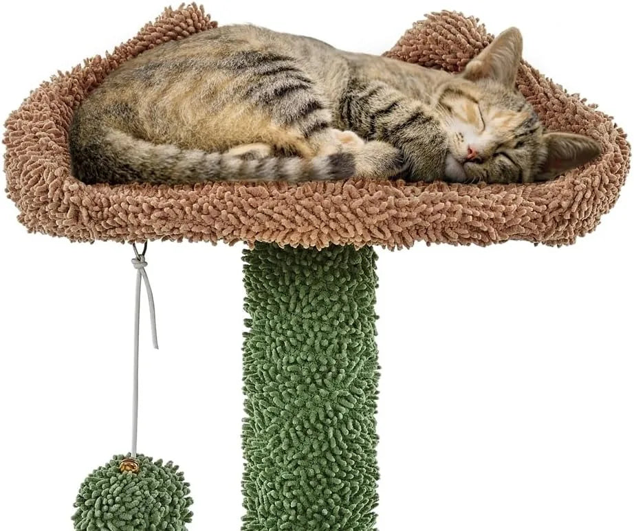 Cat Tower Condo, Scratching Posts, Furniture with Perch, Platform and Ball.