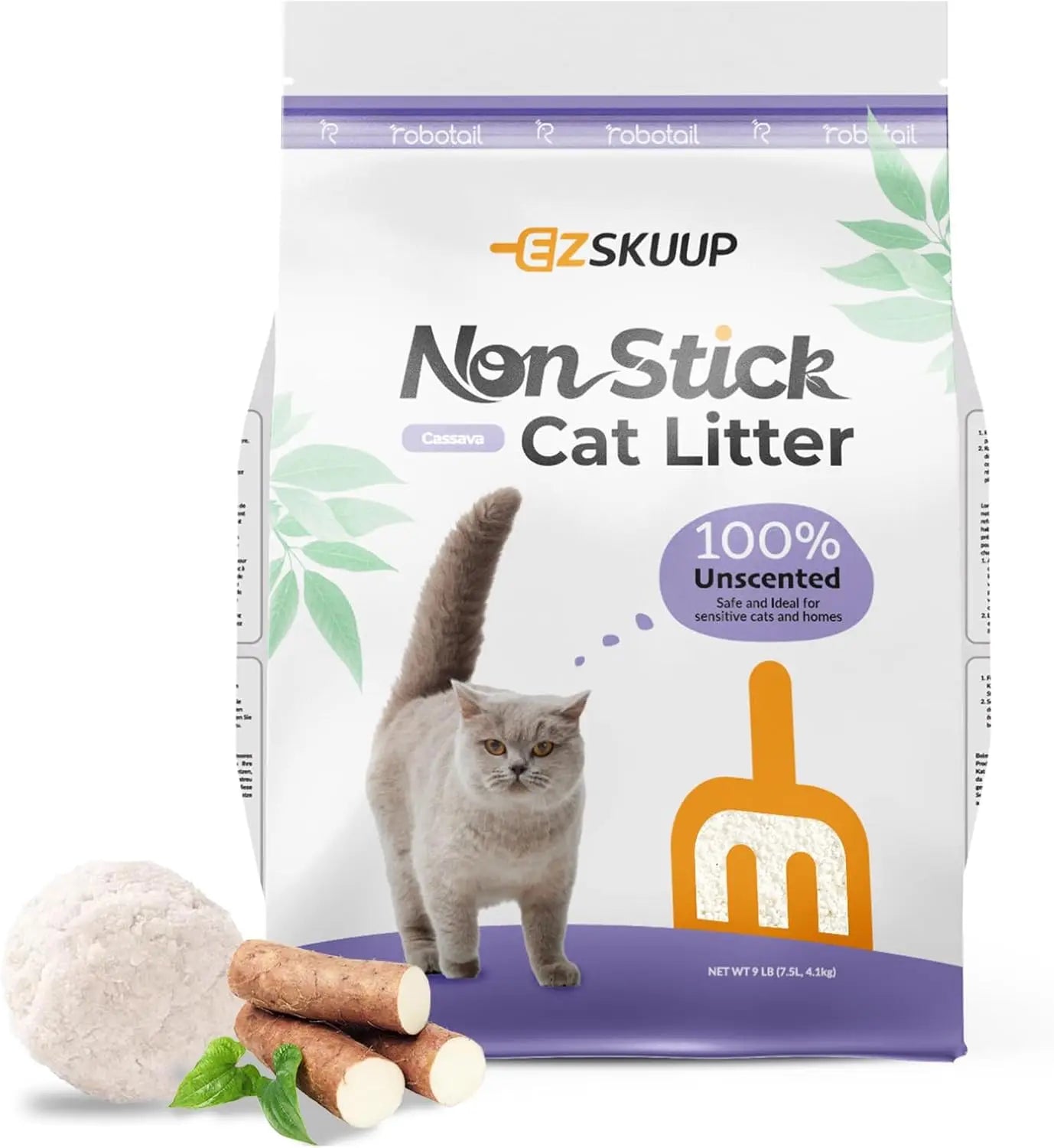 EZSKUUP Non-Stick Cassava Cat Litter.