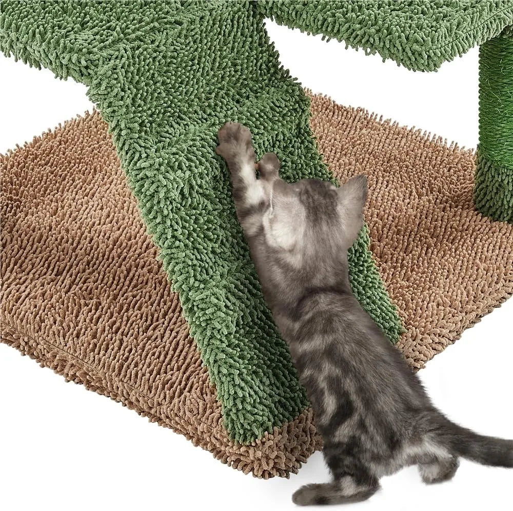 Cat Tower Condo, Scratching Posts, Furniture with Perch, Platform and Ball.