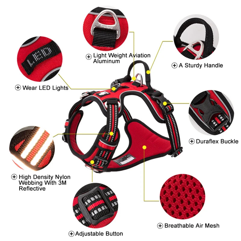 Dog Vest Harness with Reflective Nylon for Medium and Large Dogs.