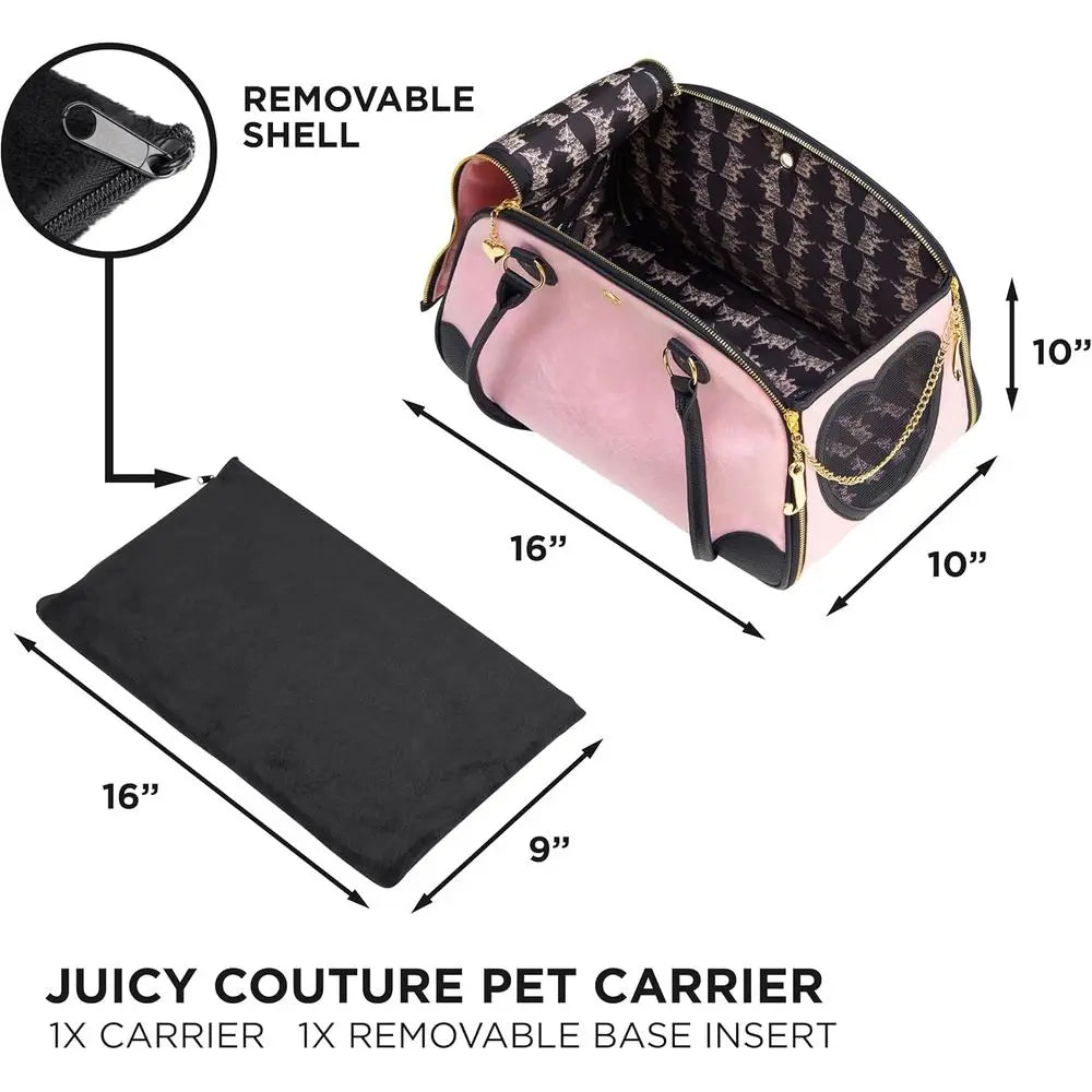 Give Me Treats Pet Carrier - Stylish Pink Travel Bag for Small Dogs and Cats.
