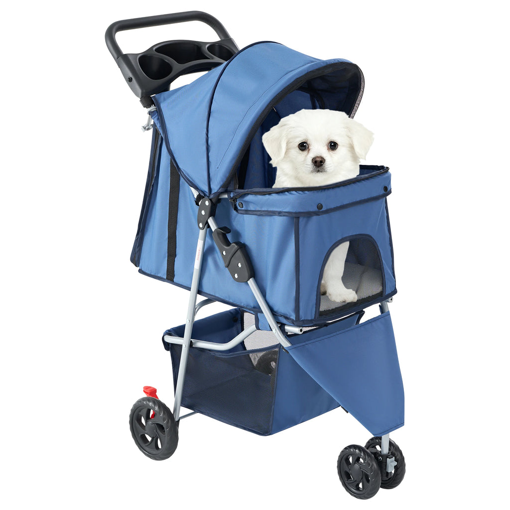 Stroller with 3 Wheels and Foldable for Small Dogs and Cats Stroller.