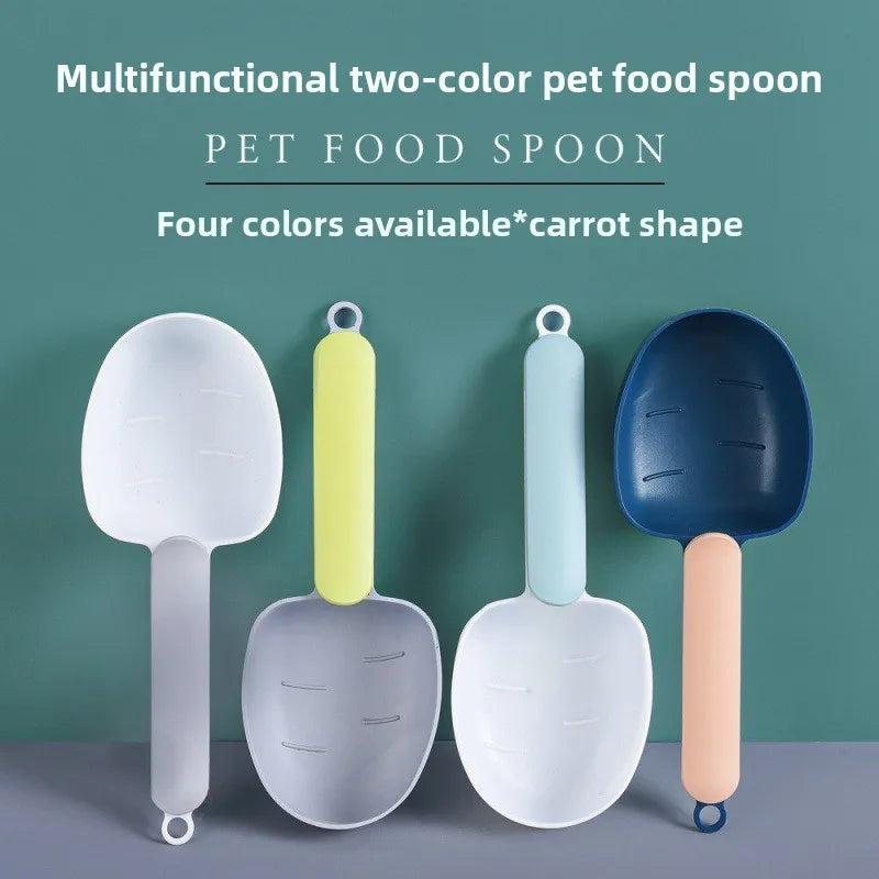 Pet Food Shovel with Sealing Bag Clip.  Handle Has Clip Built into it. For Dog and Cat Dry Food.