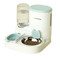 Automatic Cat Feeder and Water Dispenser, 1.1 L Cat Dry Food Dispenser with Stainless Steel Bowl, 800 ml Gravity Water Dispenser.