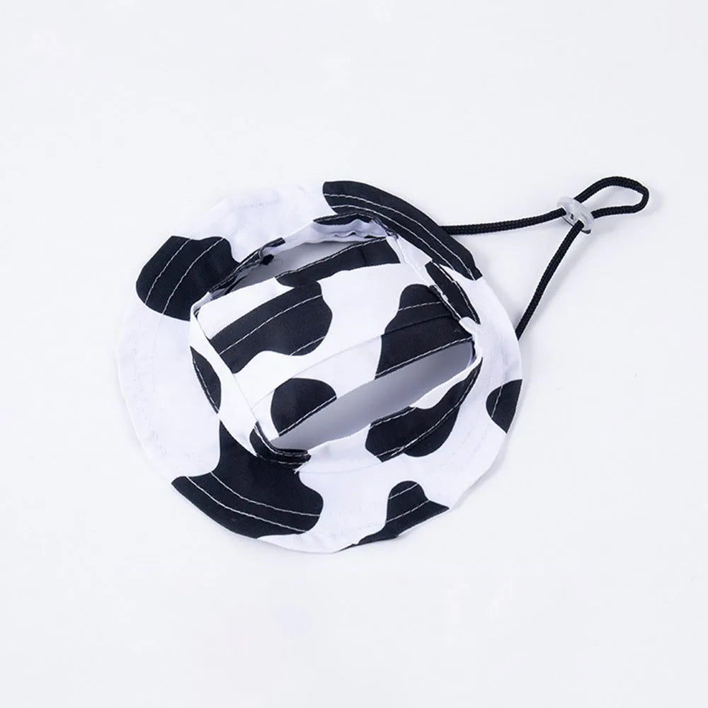 Summer Cat Sun Hat with Ear Holes - Cute Kitten Fisherman Cap for UV Protection, Breathable Outdoor Sunshade Cap for Cats.