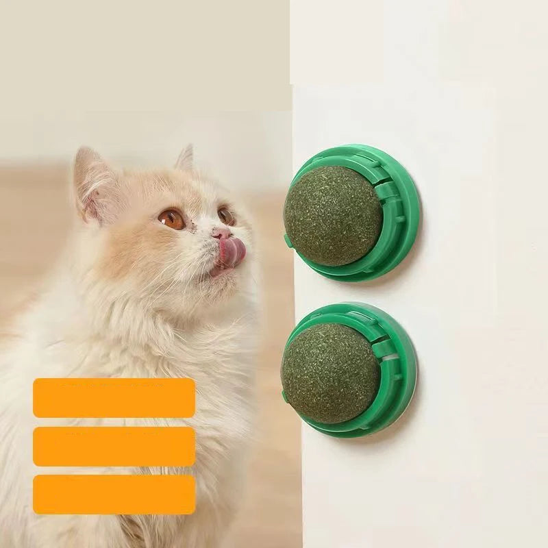 Catnip Cat Wall Stick-on Ball Toy Scratchers.