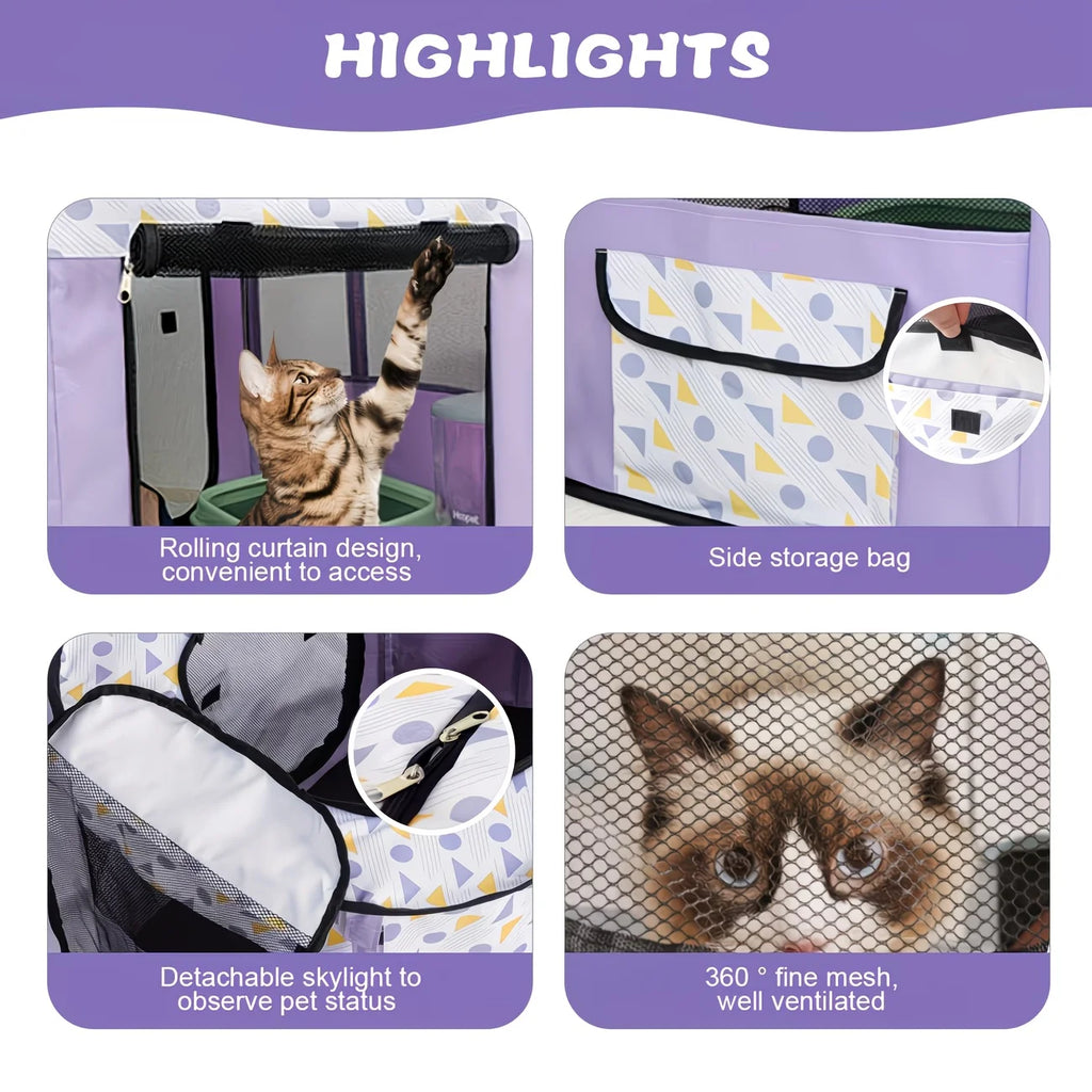 Foldable Rectangular Pet Cage (M/XL) for Dogs & Cats.    , Pet House & Playpen, Portable Tent Fence for Puppies & Kittens