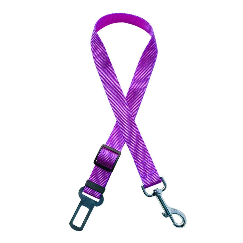 Adjustable Pet Car Seat Belt Leash for Dog Safety.  Has Nylon, Reflective, Cushioning, Elasticity Leash.