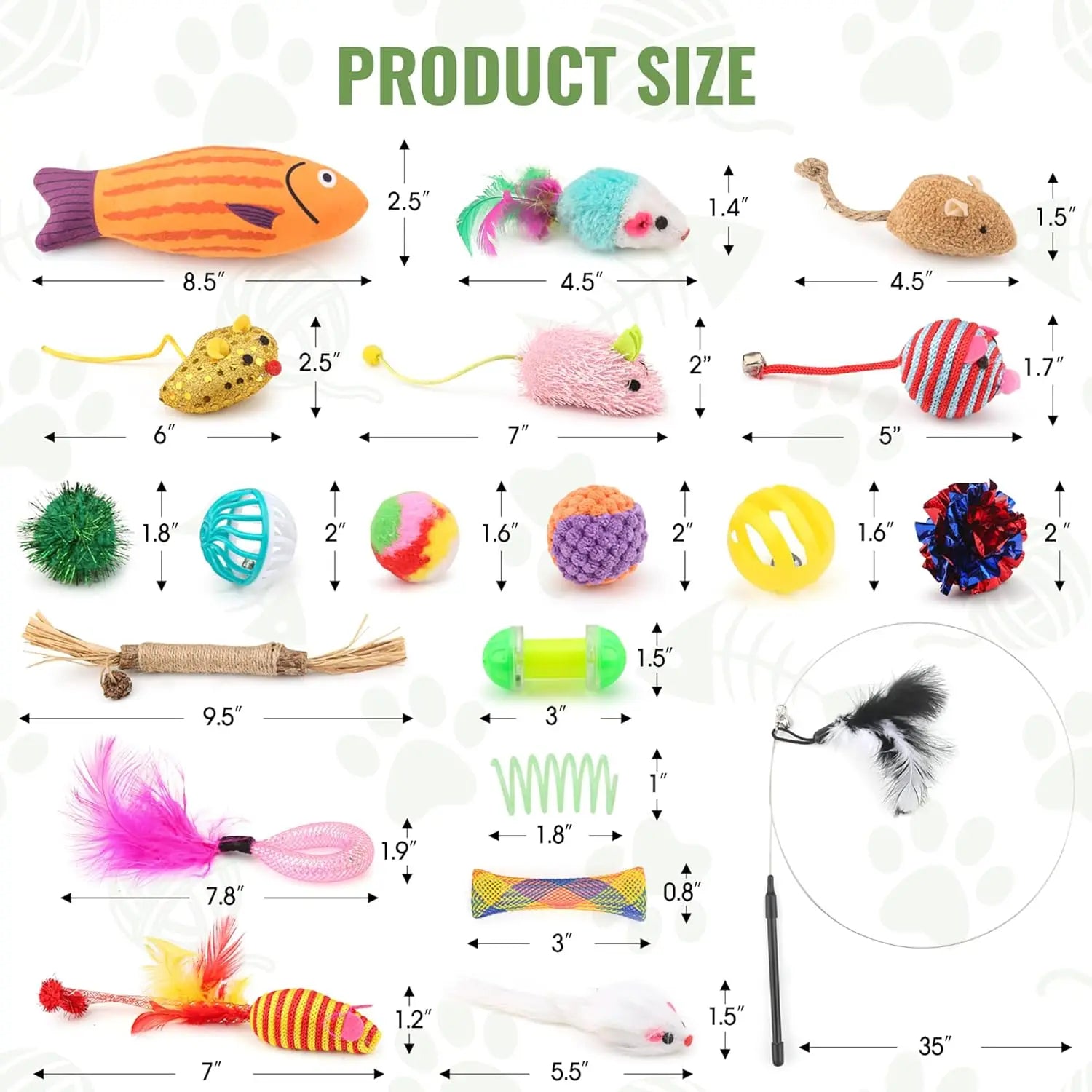 20 Piece Variety Pack Cat Toys