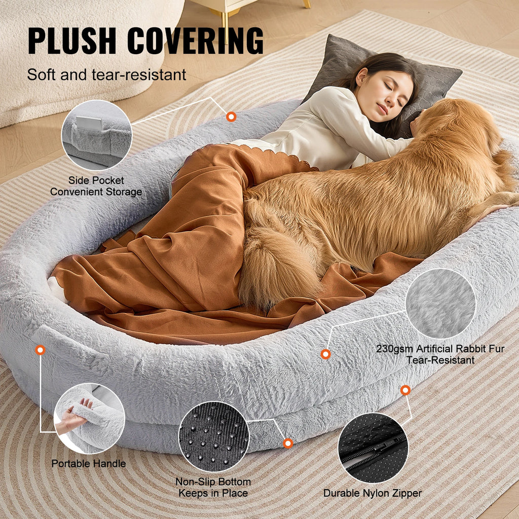 Human Dog Bed for Adult Human and  Dog in Dog Bed to bond.