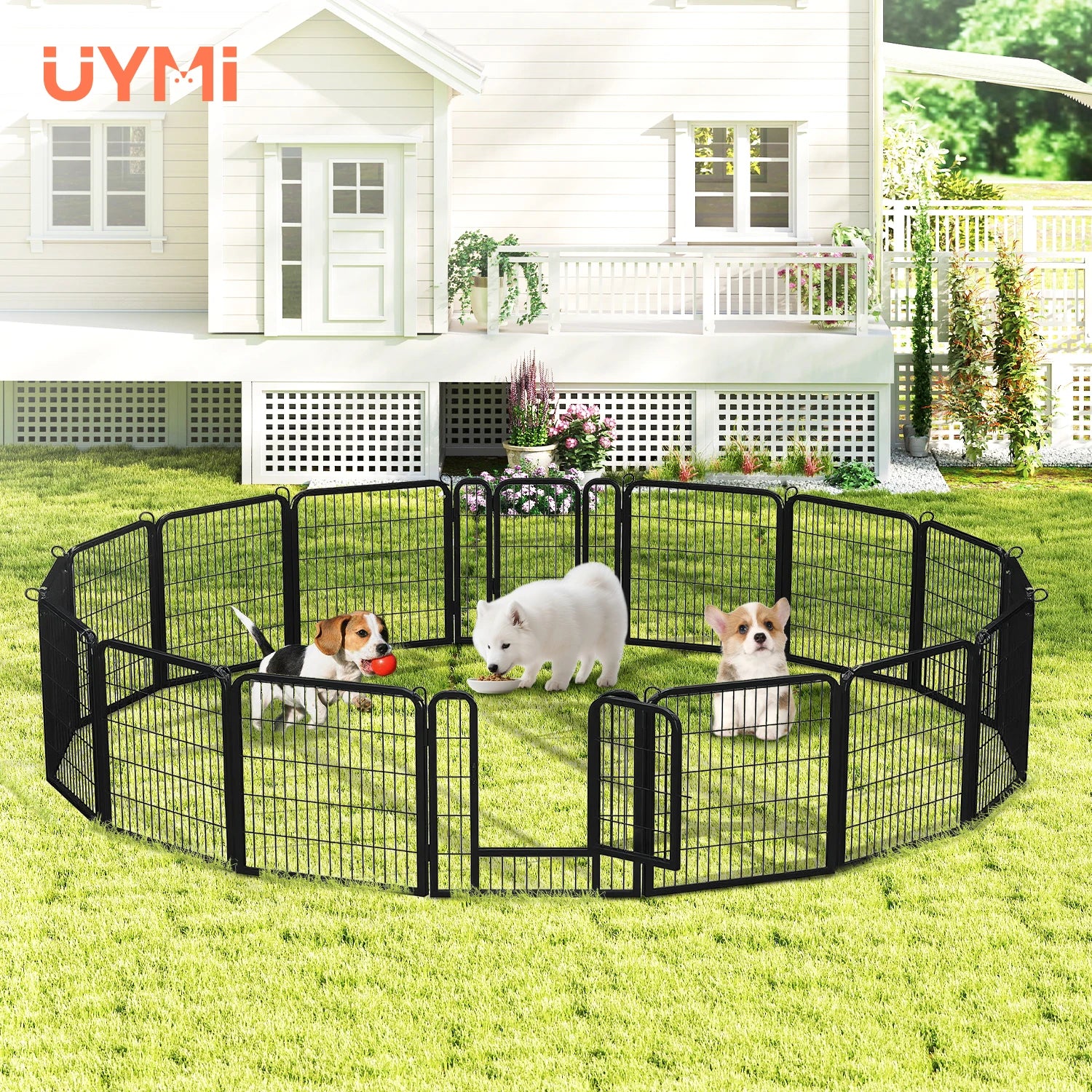 Heavy-Duty Metal Puppy Playpen.  Indoor and Outdoor Use.