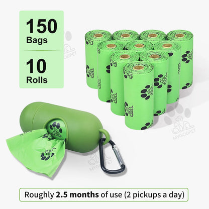 Dog Poop Bags Rolls with Dispenser 150 Count.