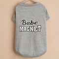 1 pc Cute "Babe Magnet" Graphic Pet Summer Breathable Vest For Dogs and Cats.