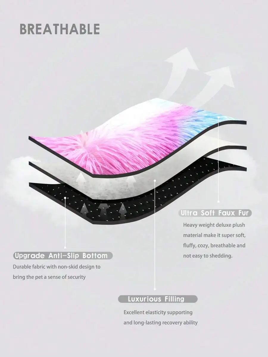 1 Piece Plush Pet Crate Bed For Dog, Anti-Slip Mat. Bed For Cat. Fluffy Comfy and Washable.