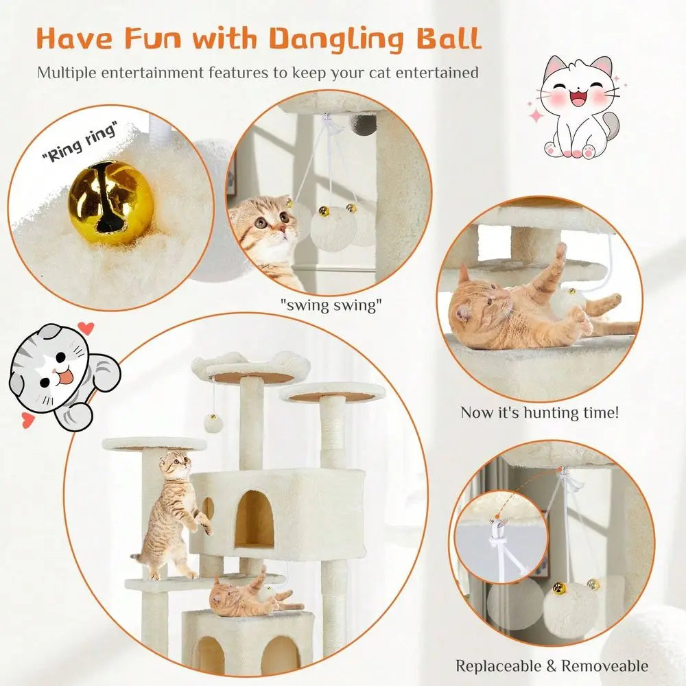 Cat Tree Tower For Indoor Cats,  Has Scratching Post.