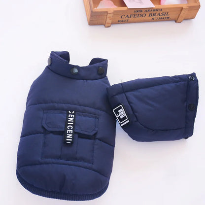 Winter Cotton Waterproof Coat with Hood for Small Dogs and Puppies.