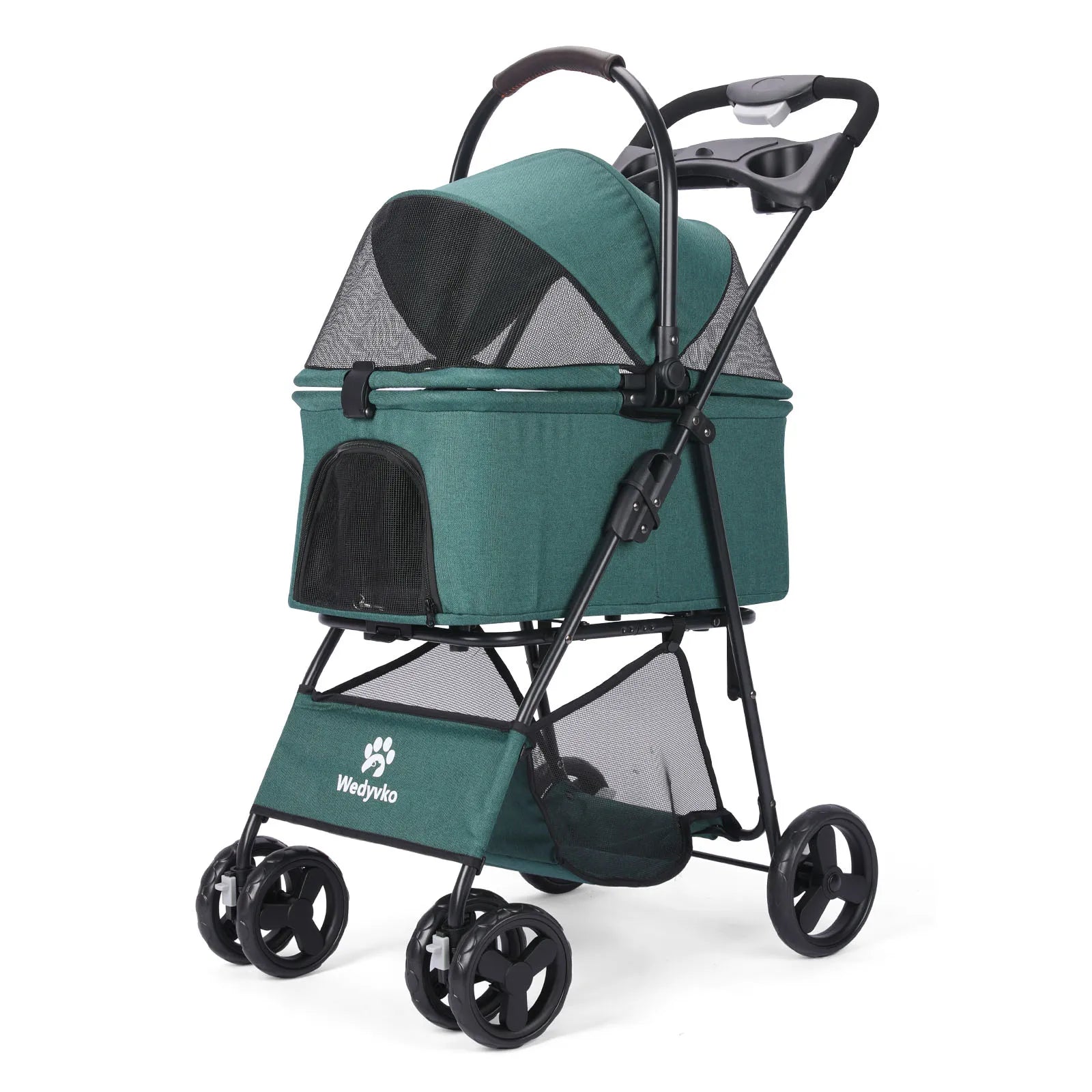 Pet Stroller with Removable Carrier, Folding Stroller for Dogs and Cats.