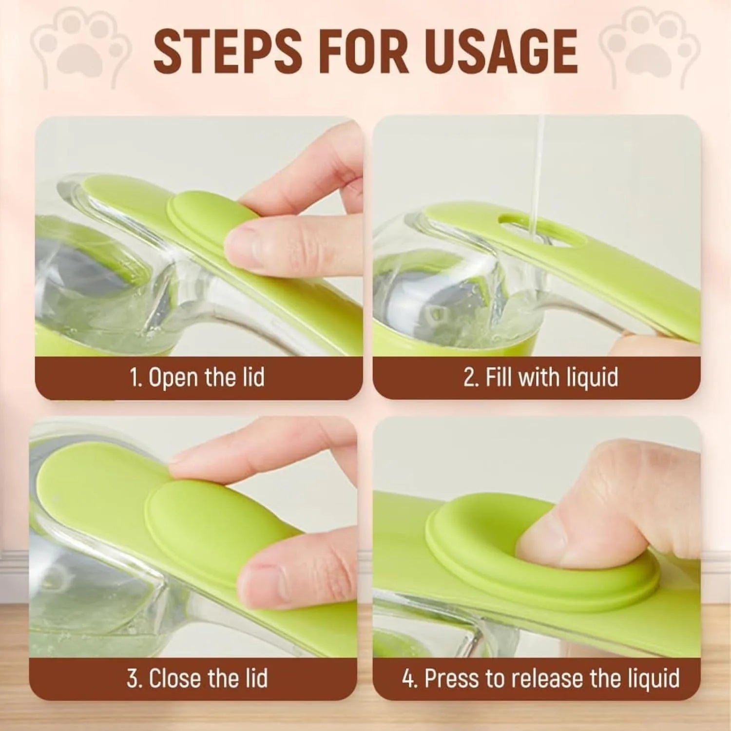 2-in-1 Shampoo Dispenser & Massage Brush for Pets.