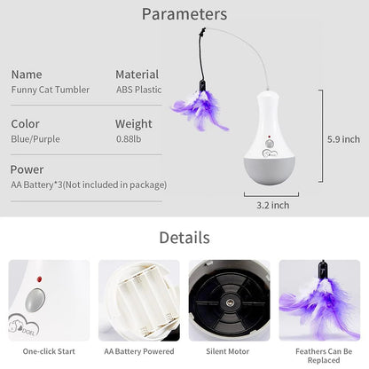 Cat Interactive Automatic Feather Kitten Teaser.