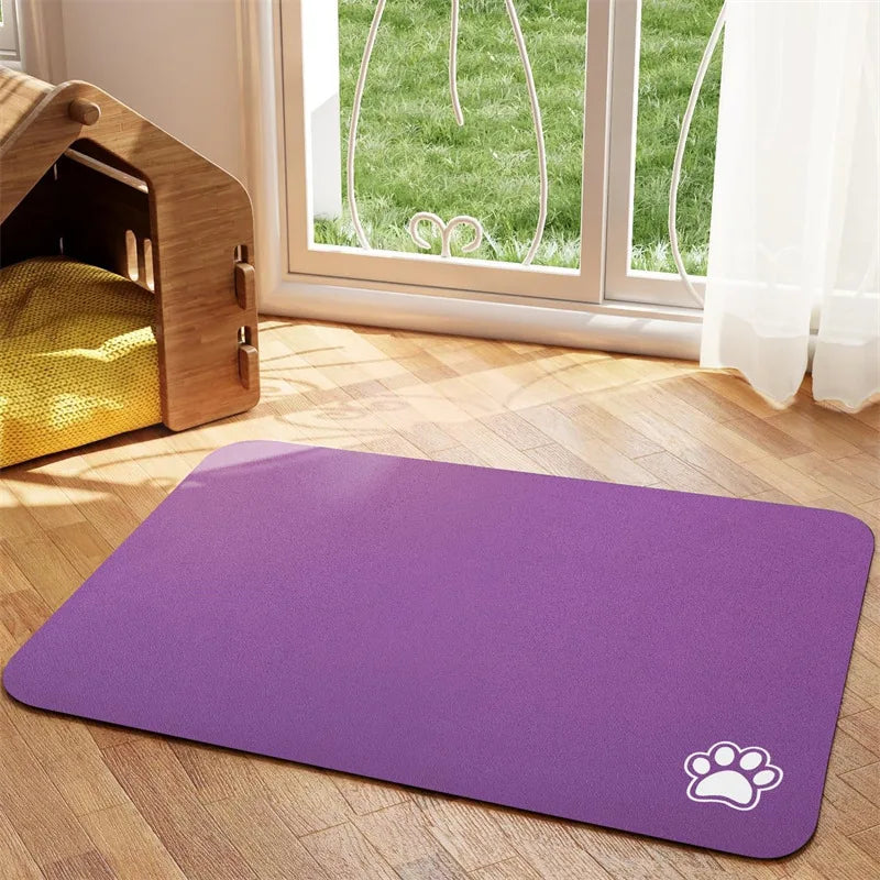 Absorbent Pet Feeding Mat for Dog and Cat Food and Water.