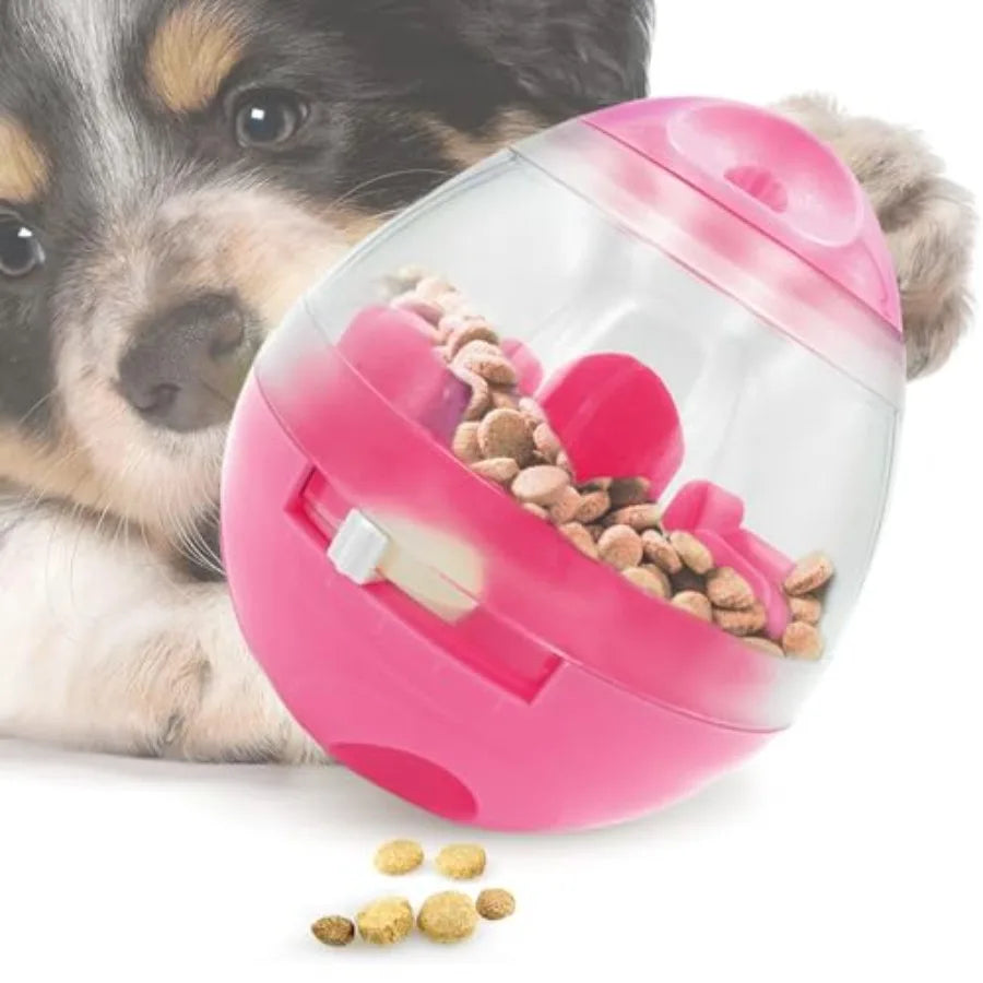 Slow Pet Feeder Treat Ball for Puppies, Small Dog Breeds & Cats.