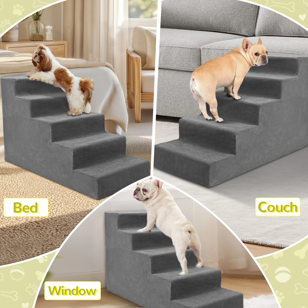4-Tier/5-Tier Pet Stairs For Small Dogs and Cats,