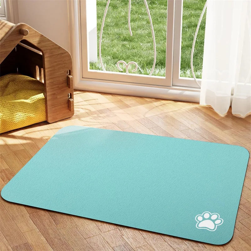 Absorbent Pet Feeding Mat for Dog and Cat Food and Water.