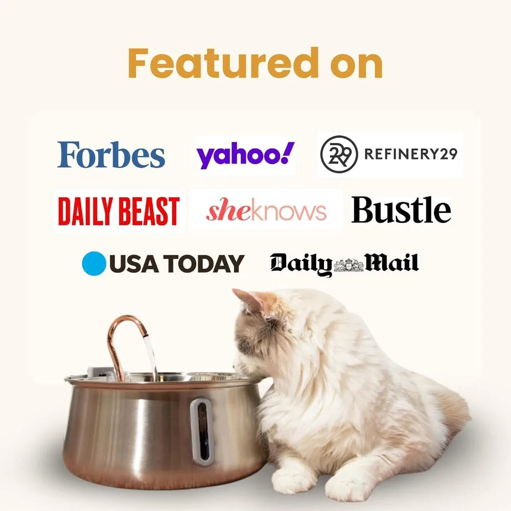4L Stainless Steel Cat Water Fountain.