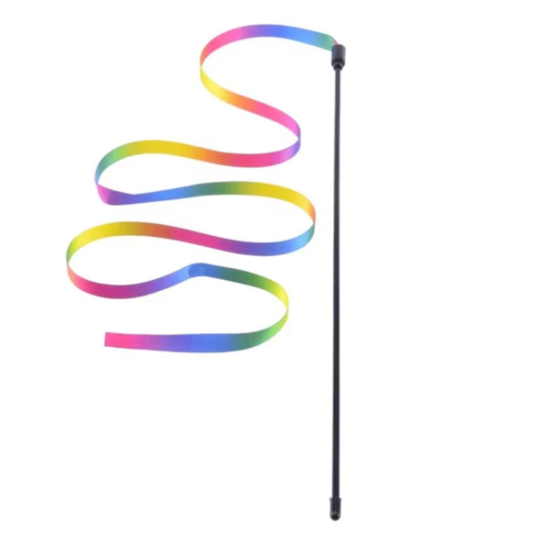 Cat Teaser Wands Cute and Funny Rainbow Strips.