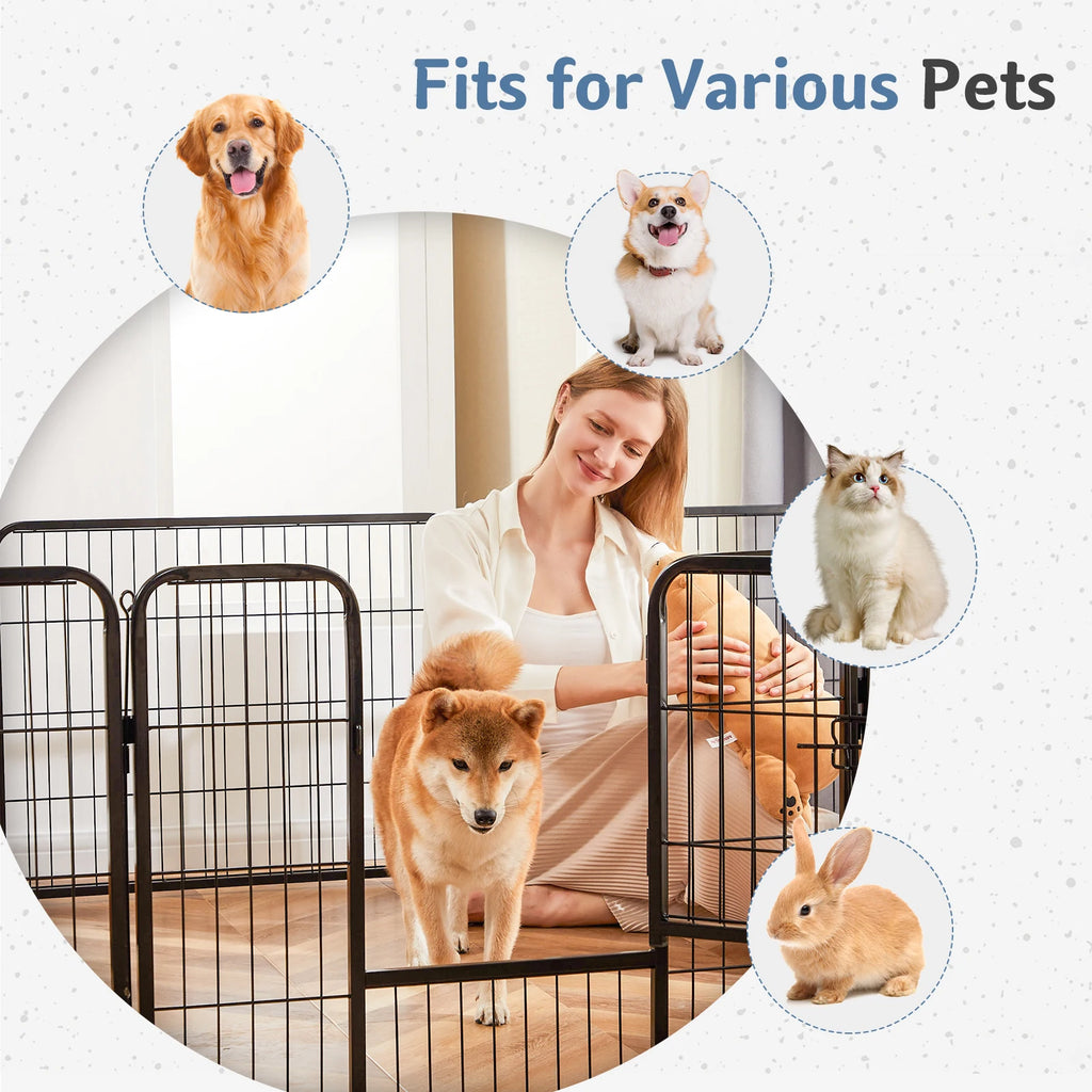 Metal Panels Outdoor Playpen for Large Dogs, Puppies, Cats and Kittens.