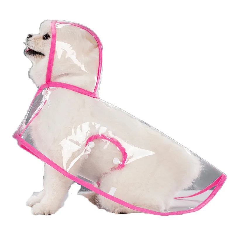 Dog Raincoats Transparent, Waterproof and Windproof. Sizes Small, Medium, Large and Extra Large.