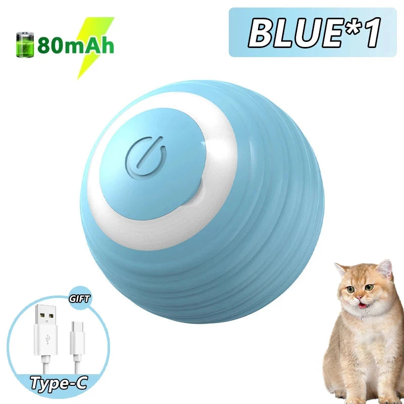 Cat Automatic Rolling Ball.  Tail Rechargeable,  Smart Pet.