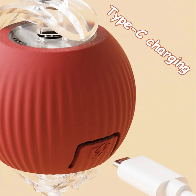 2Pcs Cat Ball Auto Rolling Ball Rechargeable Toy.