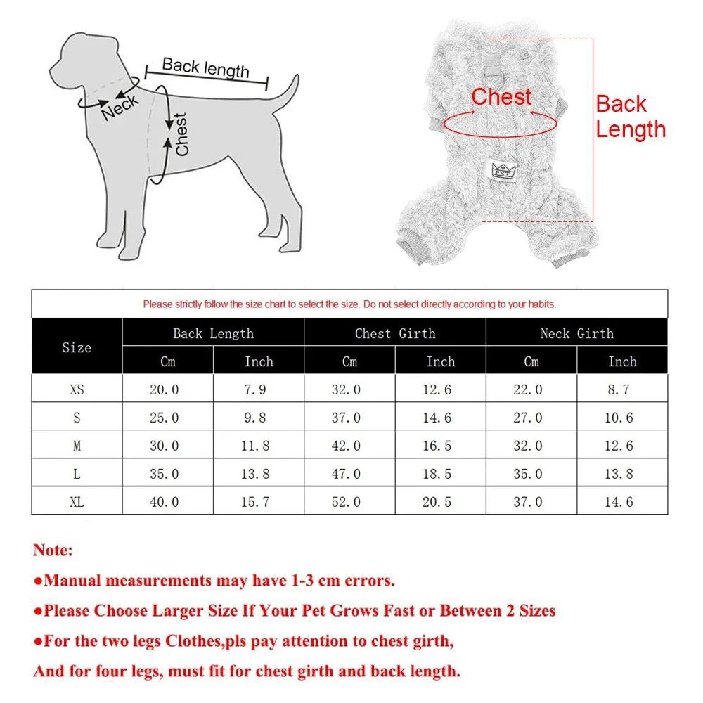 Winter Puppy Jumpsuits For Small Medium Dogs and Cats