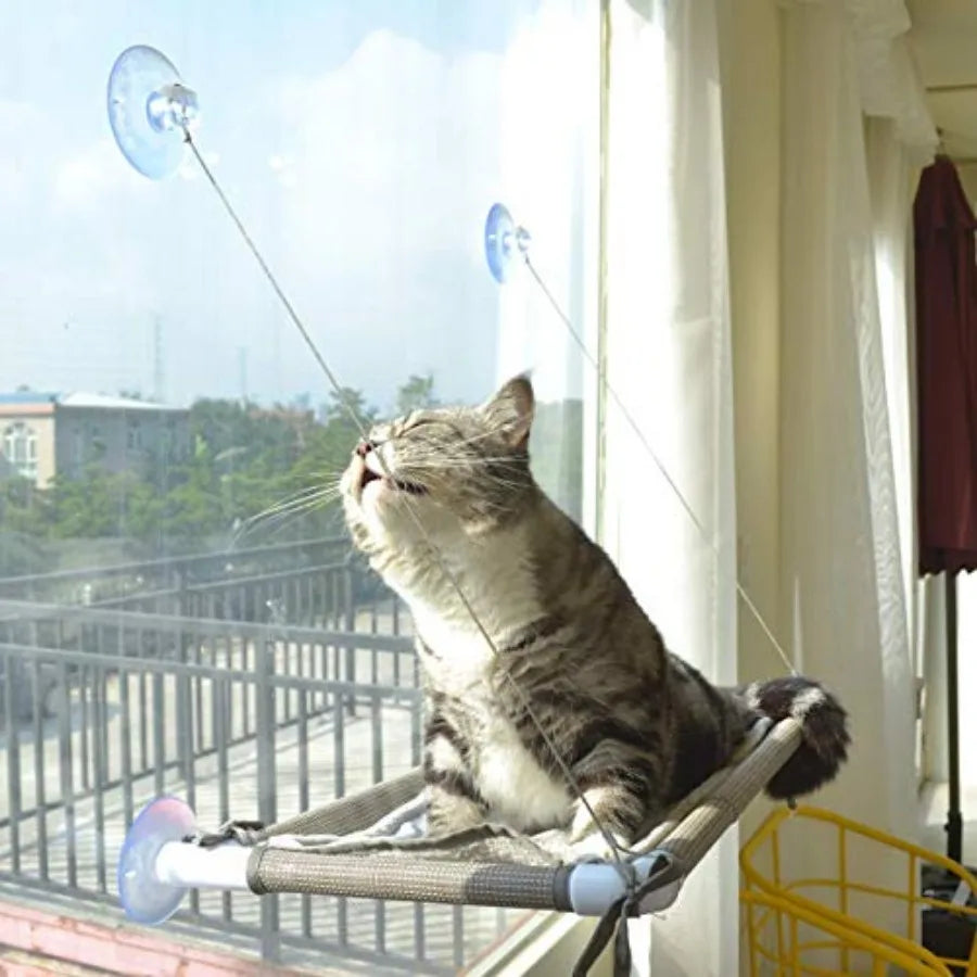 Cat Window Hammock, Waterproof Cats Window Perch, for Large Cats.  Hammock with Flannel Cover, 2 Suction Cups.