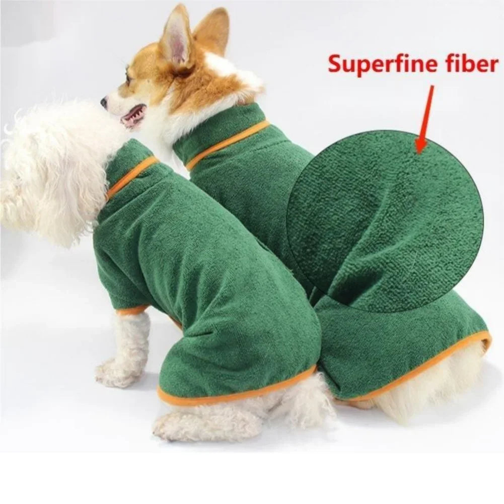 Dog Bathrobe,  Absorbent Soft Towel for Large, Medium, Small Dog. Robe has Quick Dry Adjustable Drying Coat.