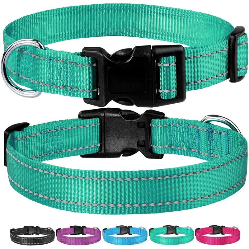 Adjustable Reflective Dog Collar Strap.