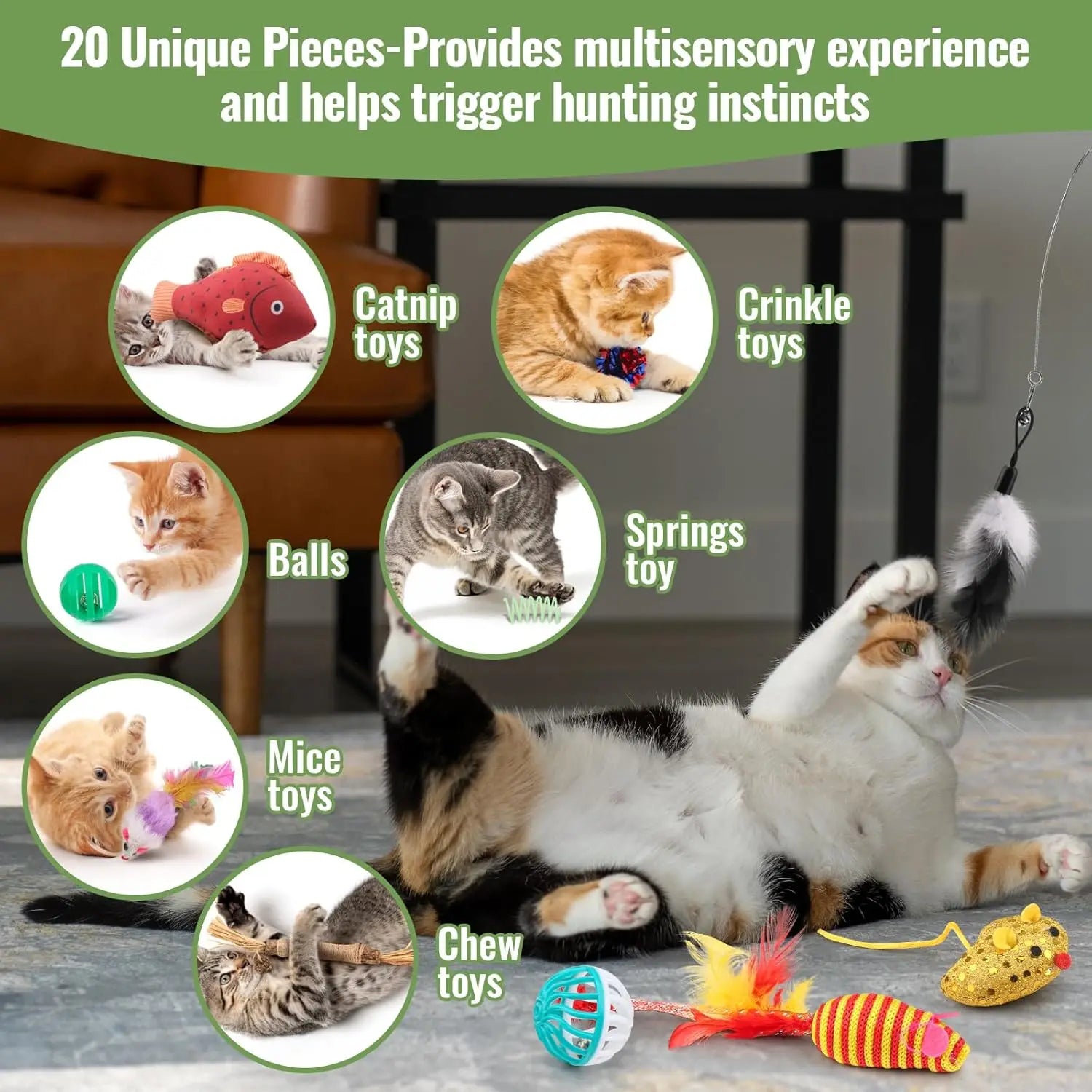 20 Piece Variety Pack Cat Toys