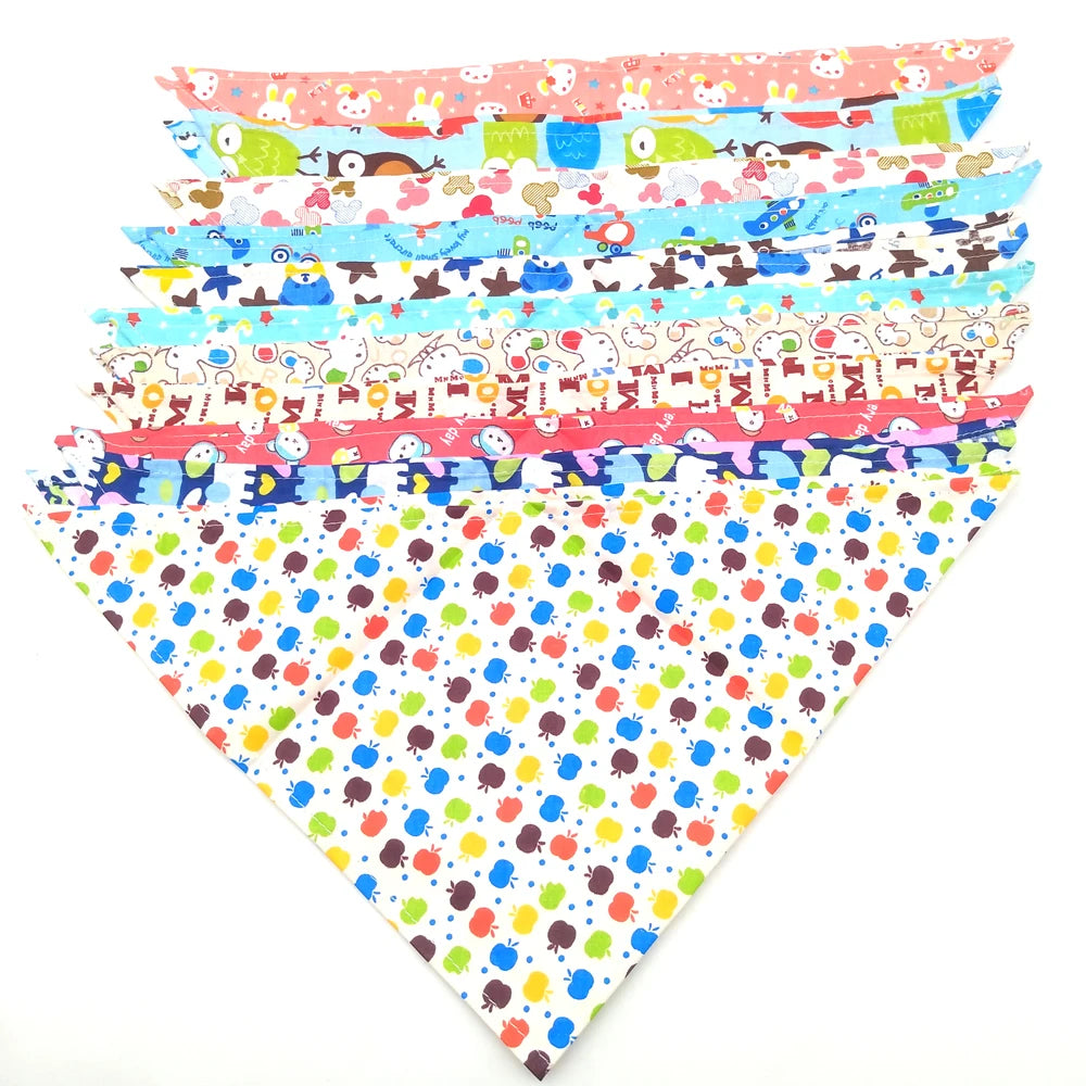 S/M/L/XL 10 Pieces Dog Bandana Cotton Dog Puppy Bibs.