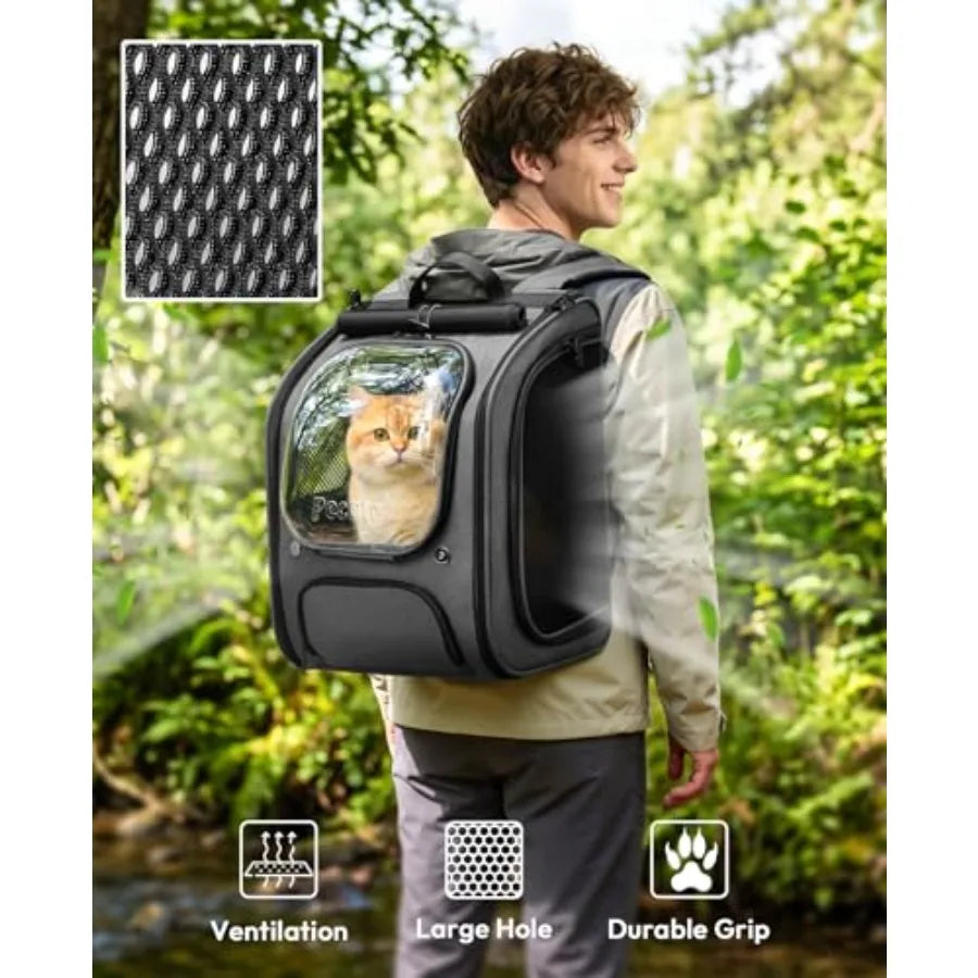 Cat Backpack Carrier, Large Space Cat Bubble Backpack, Breathable Cat Carrier, Shaded Dog Backpack Carrier, Ergonomic 3D Design