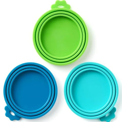 3 Pack Universal Pet Food Can Covers Lids.