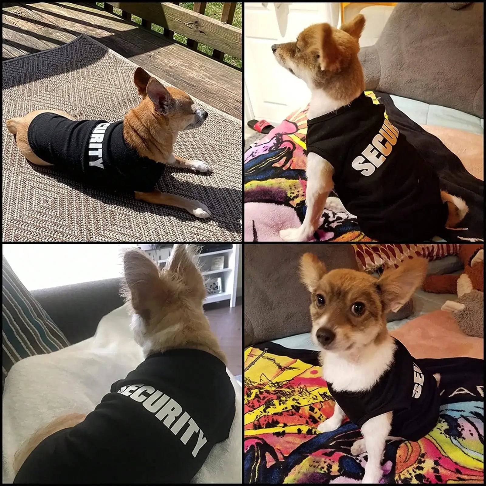 1 Piece of Dog and Cat clothes,  breathable, cute and sleeveless top states SECURITY.