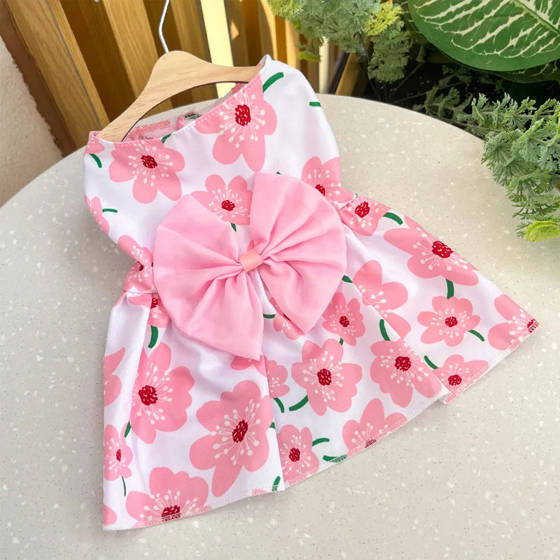 Spring Summer Dog Princess Dress.  Cute Pet Skirt Dog Dress with a Bow Lace.      for Small Medium Puppy