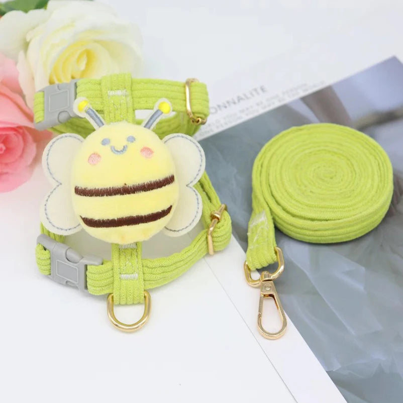Dog Harness Leash Set for Small Dogs, Puppies and Cats.  Adjustable Harness Vest.