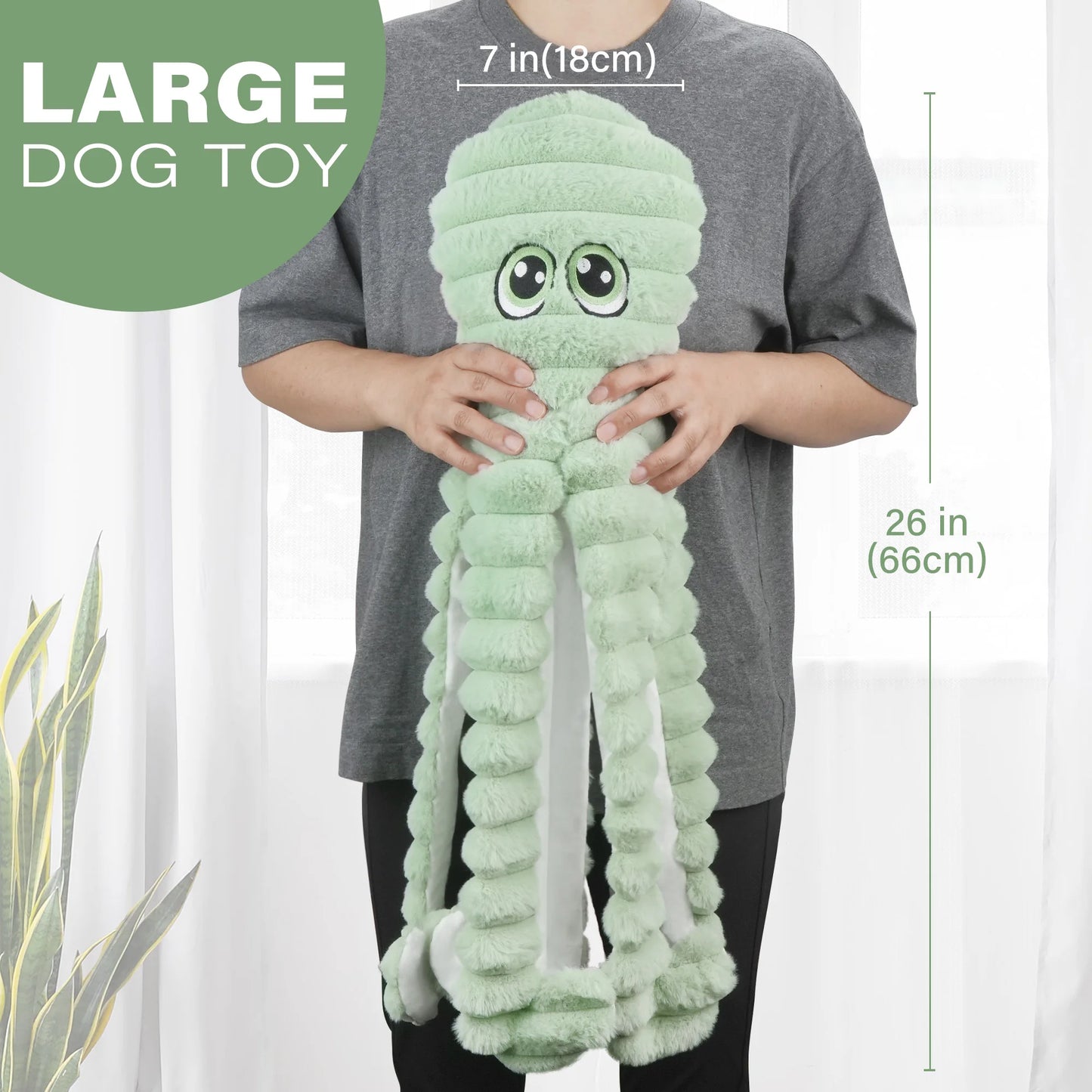 Octopus Pet Grinding Teeth Squeaky Plush Toy.                                , Chewing Toy For Dog Interactive Supply, Animal Pet Toy For Small Medium Dog