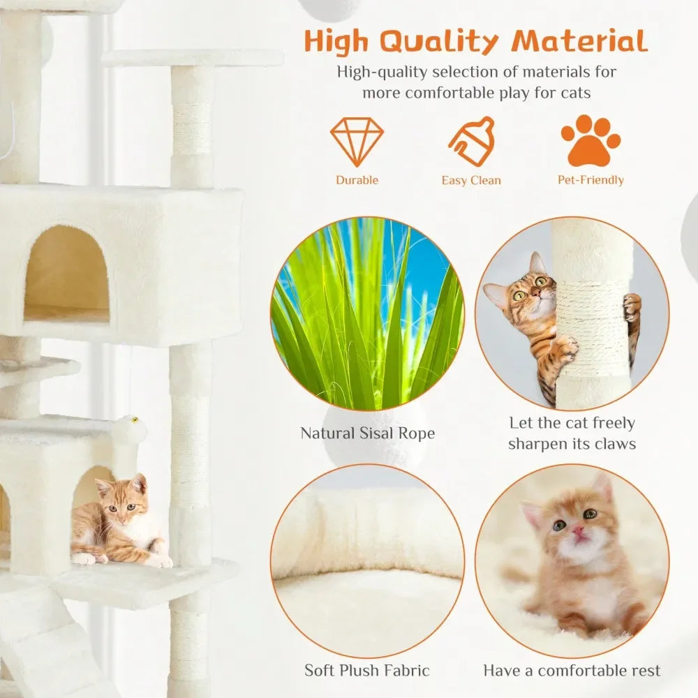 Cat Tree Tower For Indoor Cats,  Has Scratching Post.