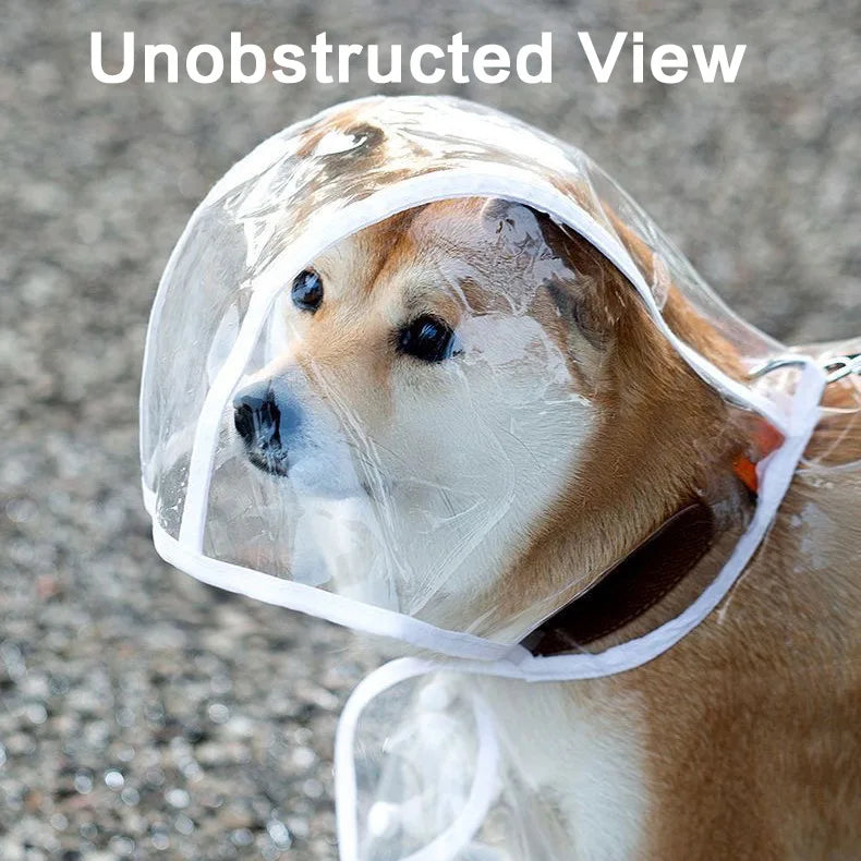 Dog Raincoats Transparent, Waterproof and Windproof. Sizes Small, Medium, Large and Extra Large.