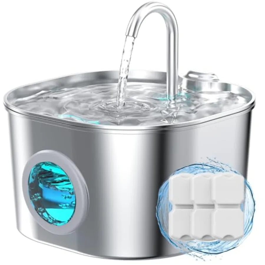 Stainless Steel Water Fountain for Cats and Dogs.